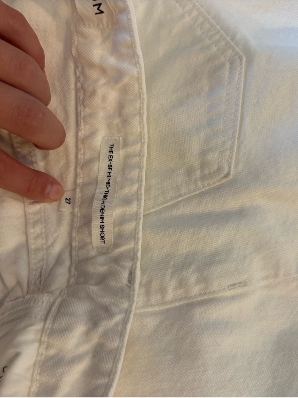 Aritzia White Denim Shorts - Hi Mid-Thigh Denim Short Size 27